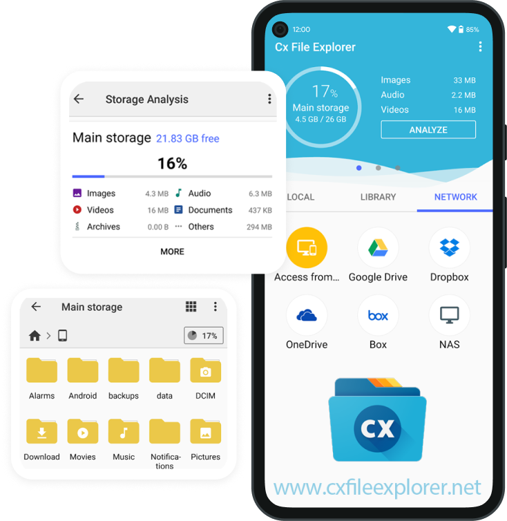 CX File Explorer Interface Screenshot